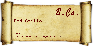Bod Csilla névjegykártya