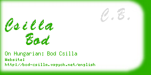 csilla bod business card